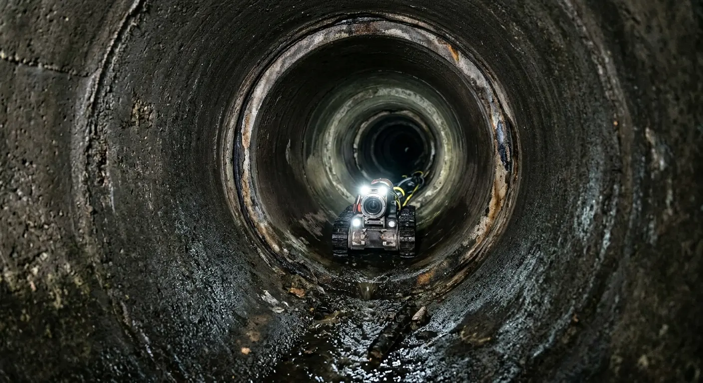 Robotic sewer camera inspecting pipe interior for Drain Snake Service in Makakilo
